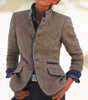 Two-Tone High Collar Blazer for Women
