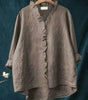 Short-sleeve printed blouse for women