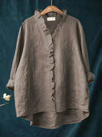 Short-sleeve printed blouse for women