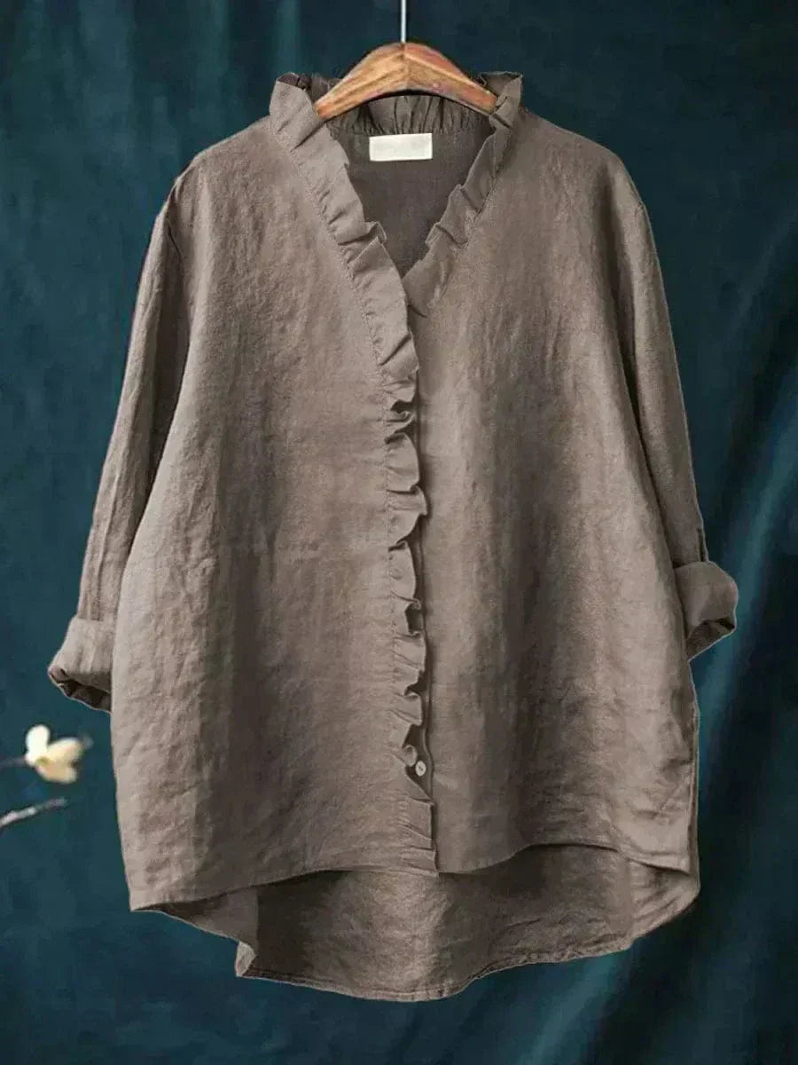 Short-sleeve printed blouse for women
