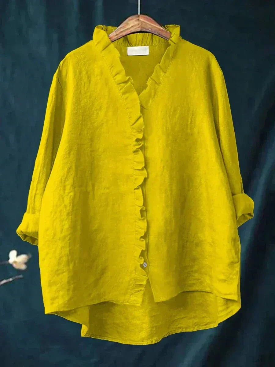 Short-sleeve printed blouse for women