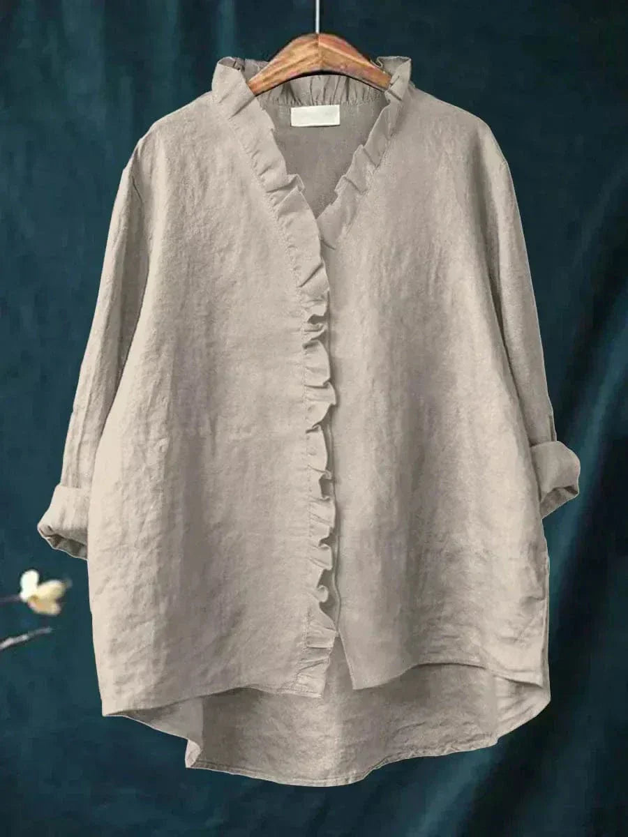Short-sleeve printed blouse for women
