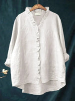 Short-sleeve printed blouse for women