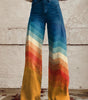 Wide Zigzag Pattern Pants for Women