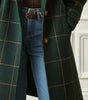 Plaid Wool-Effect Fabric Coat for Women