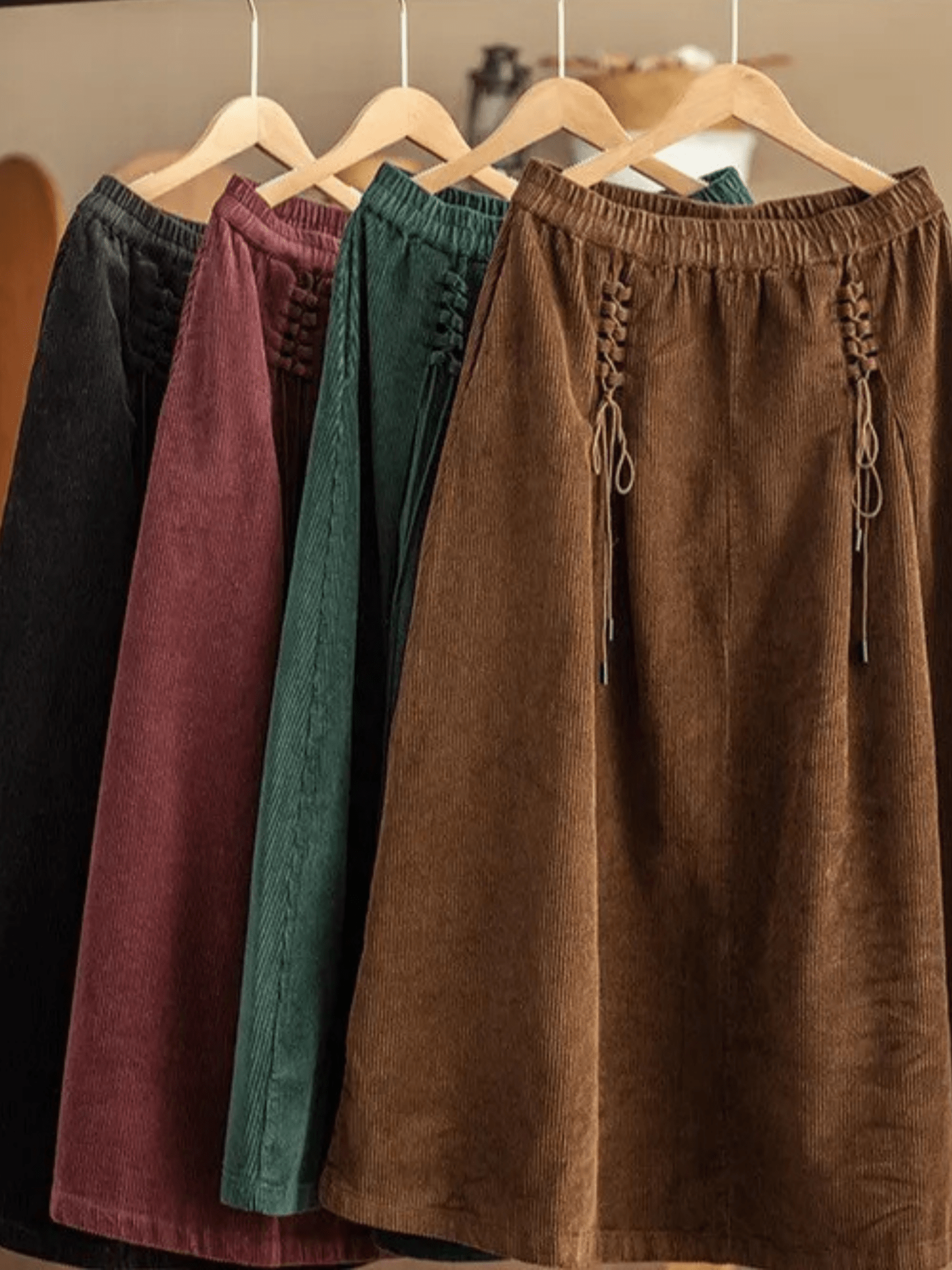 Jupe Maxi en Velours Côtelé pour Femme - Emilia Lane