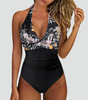 One-Piece Swimsuit with V-Neck Sculpting Design for Women | Perfect for Summer