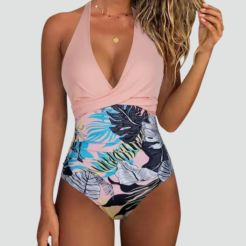 One-Piece Swimsuit with V-Neck Sculpting Design for Women | Perfect for Summer