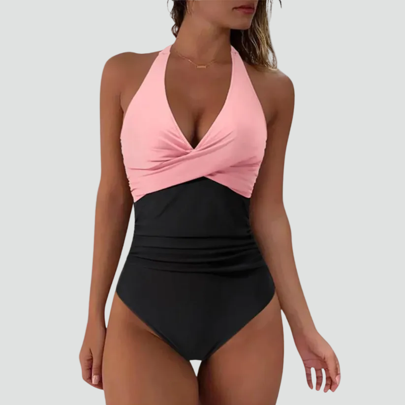 One-Piece Swimsuit with V-Neck Sculpting Design for Women | Perfect for Summer