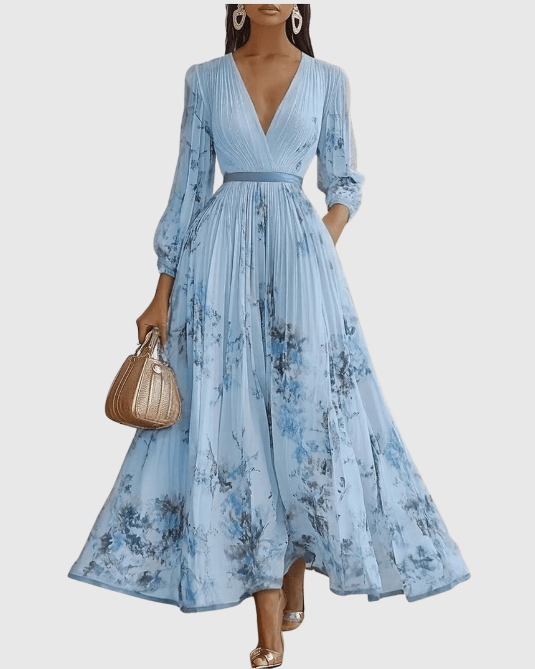 Longue robe plissée pour femmes - Emilia Lane