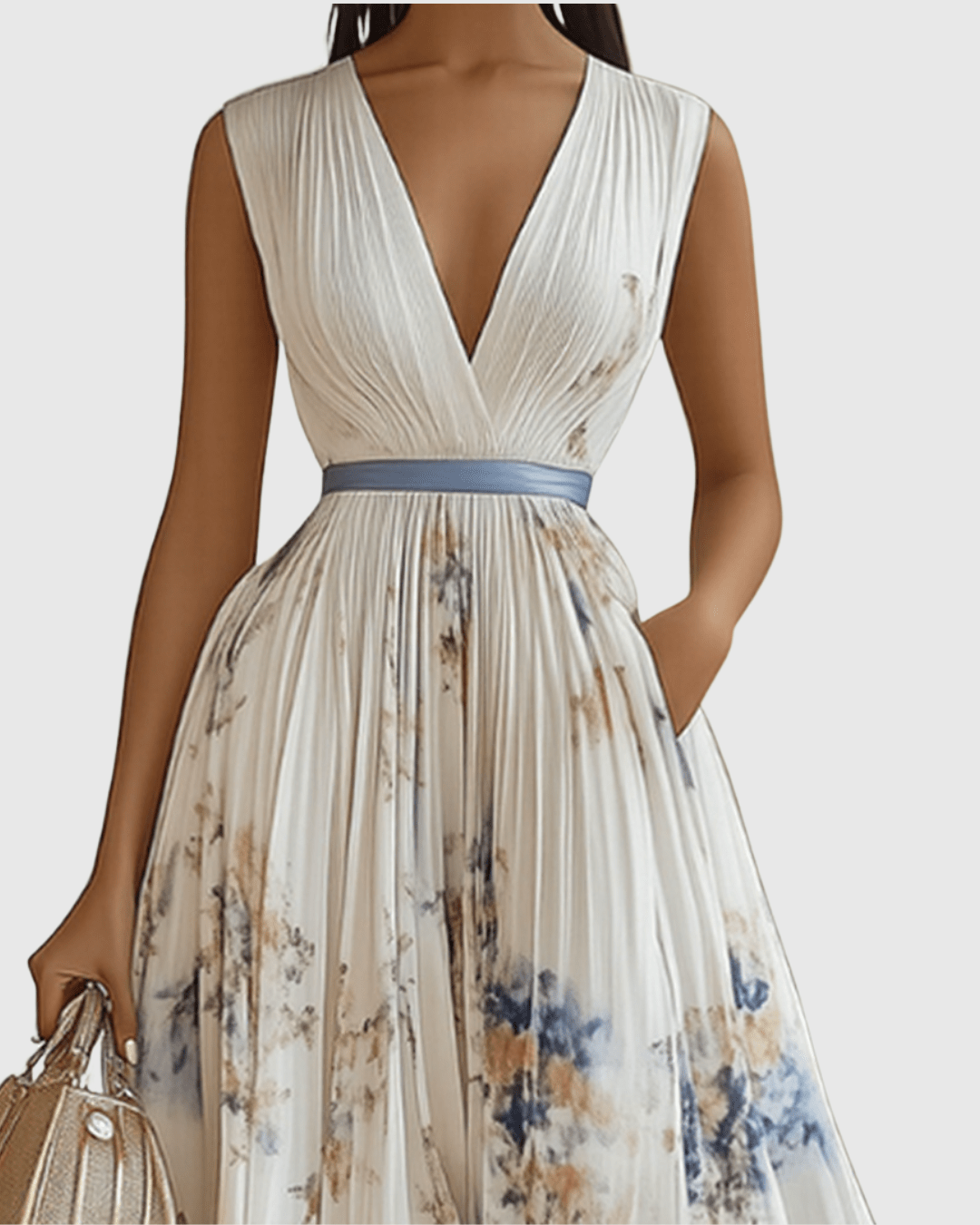 Longue robe plissée pour femmes - Emilia Lane