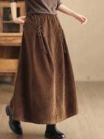 Maxi Fluid Skirt with Laces for Women