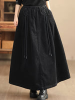 Maxi Fluid Skirt with Laces for Women