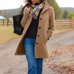 Manteau à Col Montant en Tissu Effet Laine pour Femme - Emilia Lane