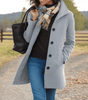 Manteau à Col Montant en Tissu Effet Laine pour Femme - Emilia Lane