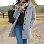 Manteau à Col Montant en Tissu Effet Laine pour Femme - Emilia Lane
