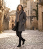 Manteau Boutonné à Col Montant pour Femmes - Emilia Lane