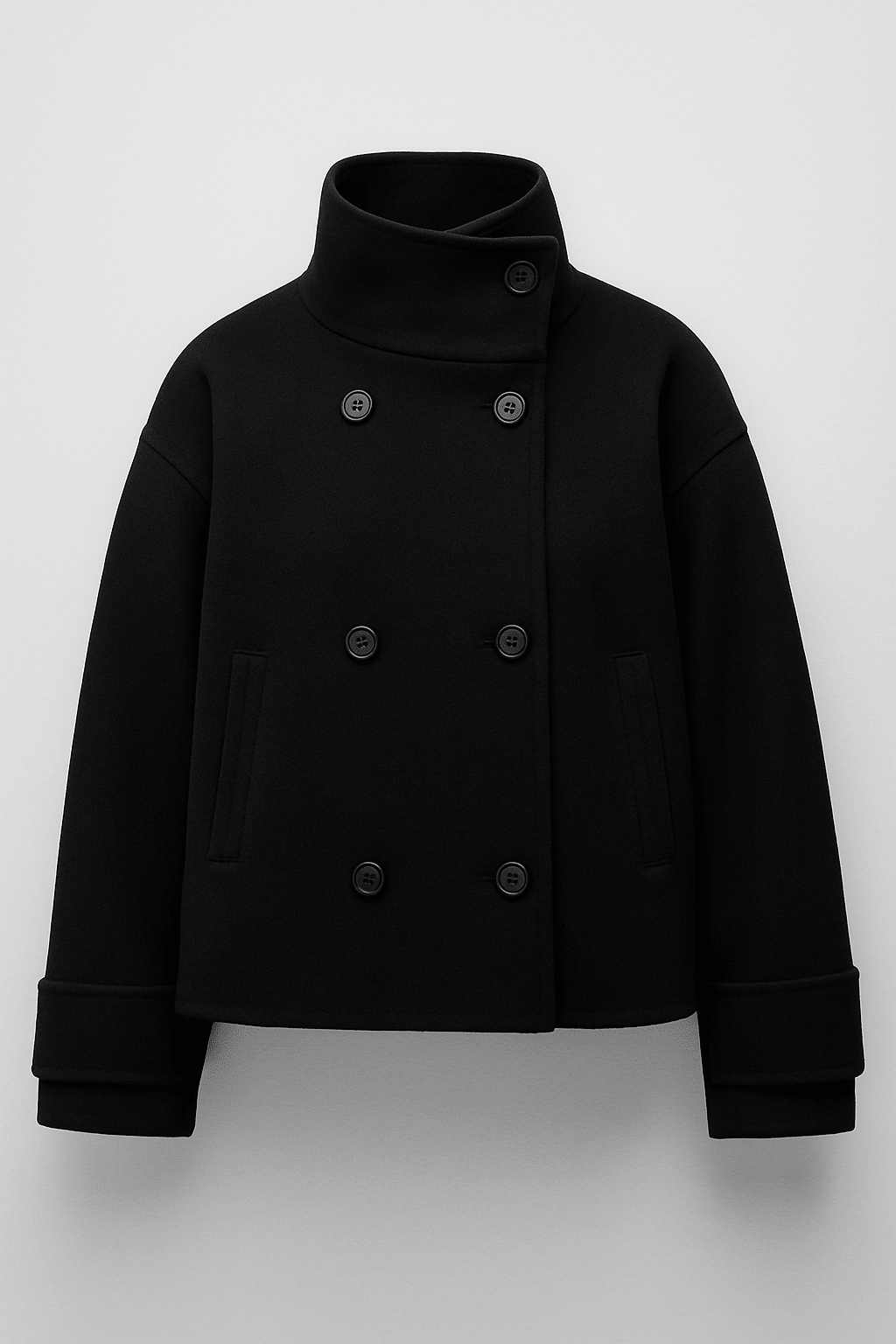 Manteau Court Élégant à Double Boutonnage pour Femmes - Emilia Lane