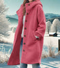Manteau Long à Capuche en Tissu Effet Laine pour Femme - Emilia Lane