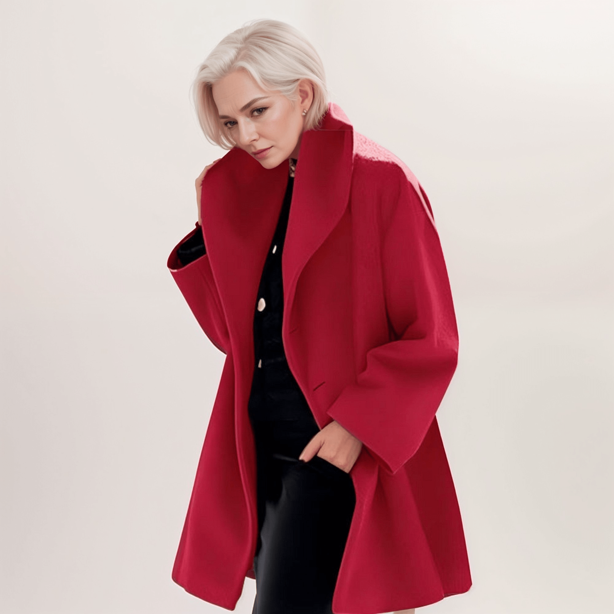 Manteau Oversize en Tissu Effet Laine pour Femme - Emilia Lane