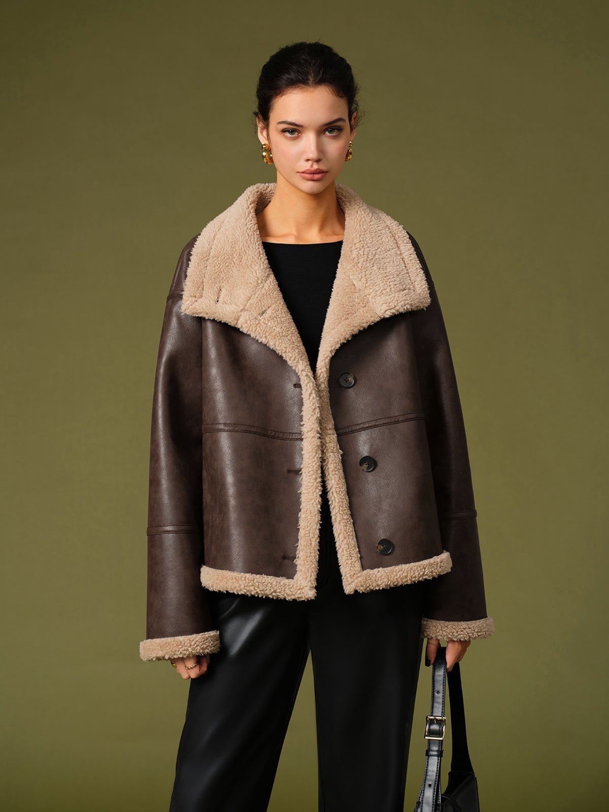 Manteau Réversible en Laine Composite pour Femme - Emilia Lane