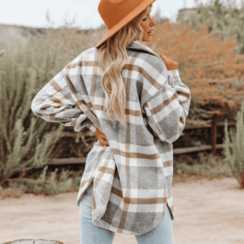 Manteau Style Flanelle à Carreaux pour Femmes - Emilia Lane