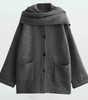 Manteau tricoté court à écharpe pour Femmes - Emilia Lane