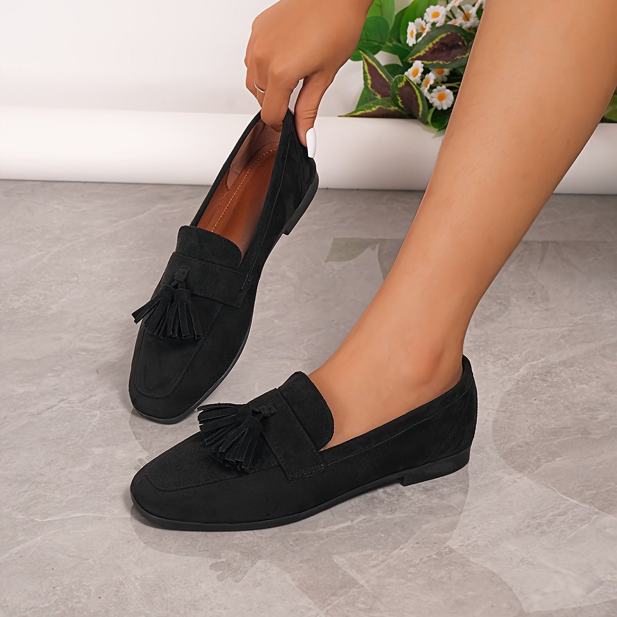 Comfort Suede Moccasins with Fringe for Women