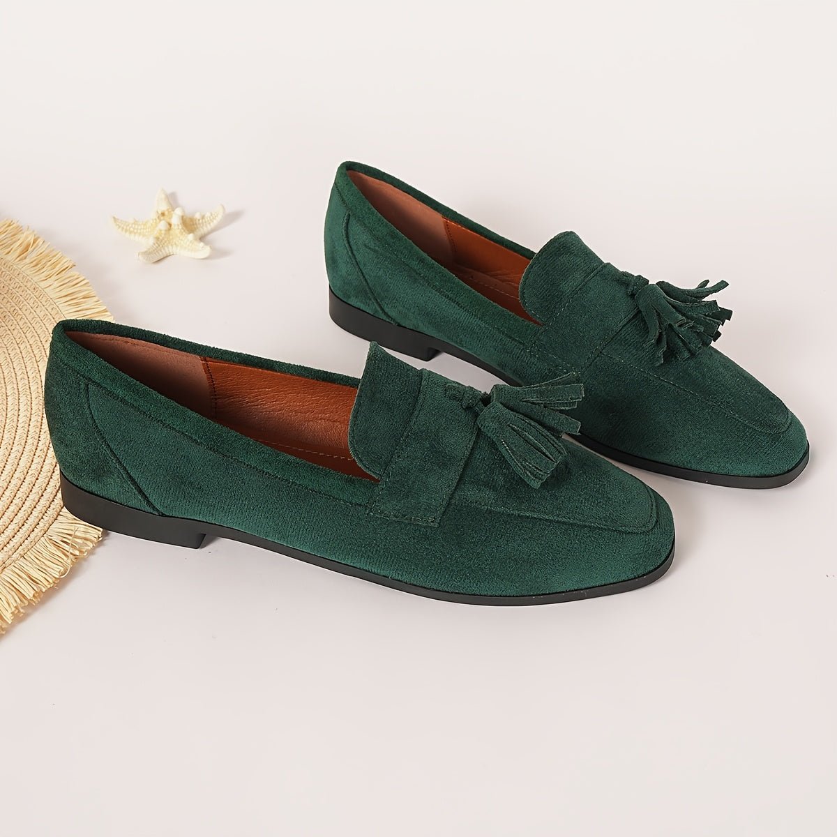 Comfort Suede Moccasins with Fringe for Women