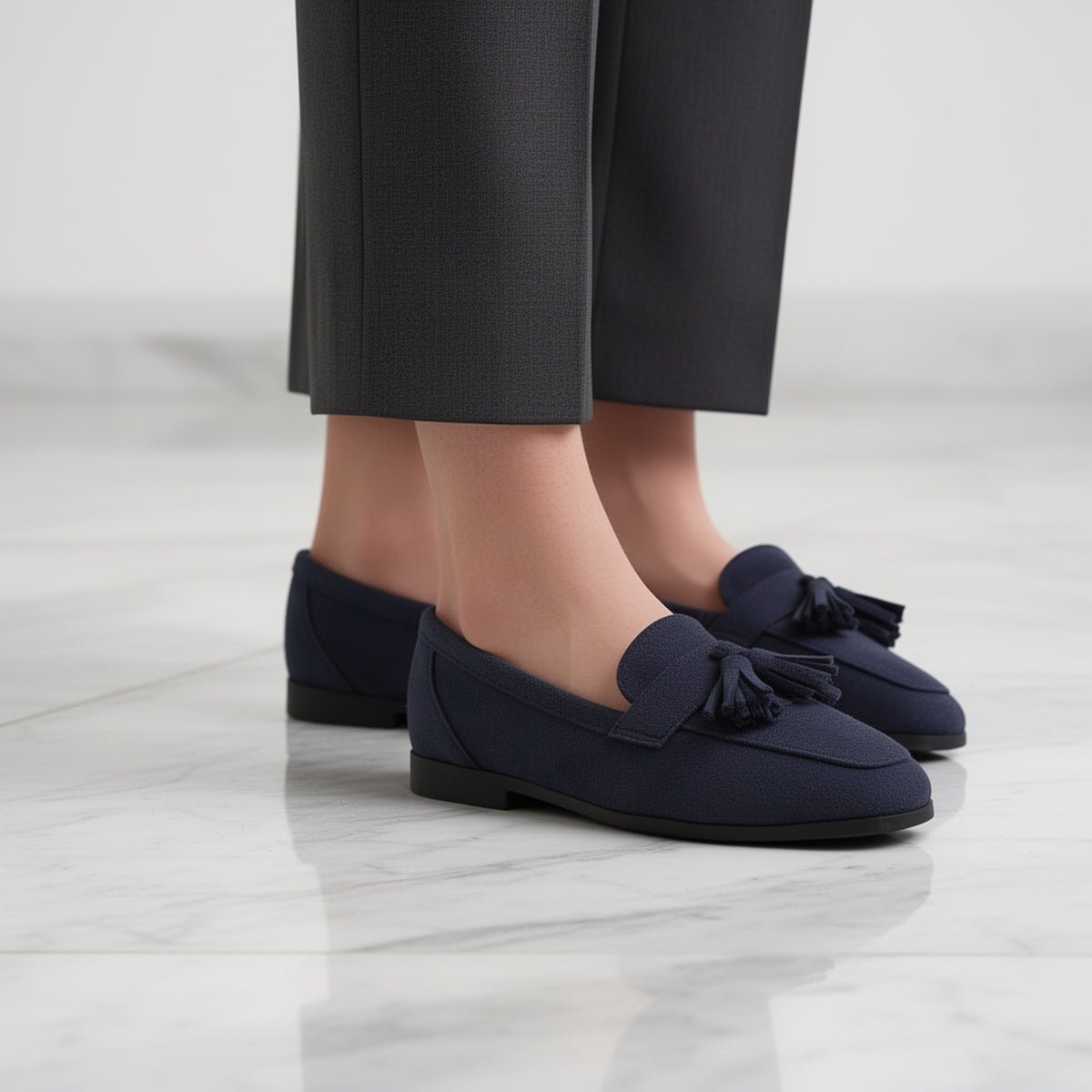 Comfort Suede Moccasins with Fringe for Women