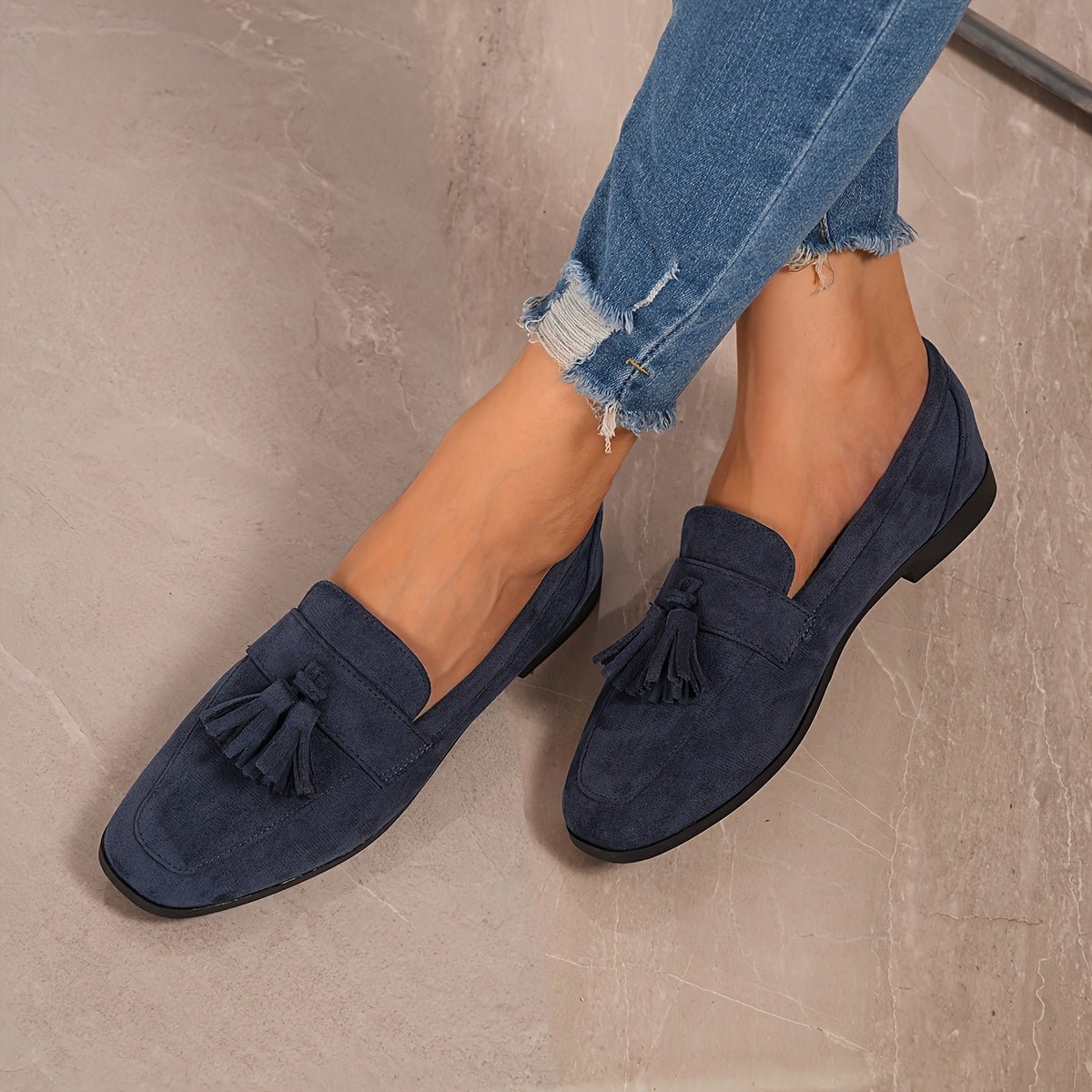 Comfort Suede Moccasins with Fringe for Women