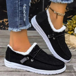 Mocassins en Toile pour Femmes avec Doublure en Fausse Fourrure - Emilia Lane
