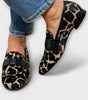 Comfort Suede Moccasins with Leopard Print for Women