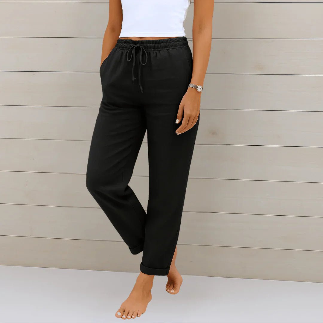 Pantalon large en coton et lin pour femmes - Emilia Lane
