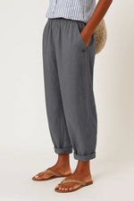 Pantalon Large Taille Haute en Coton et Lin pour Femmes - Emilia Lane