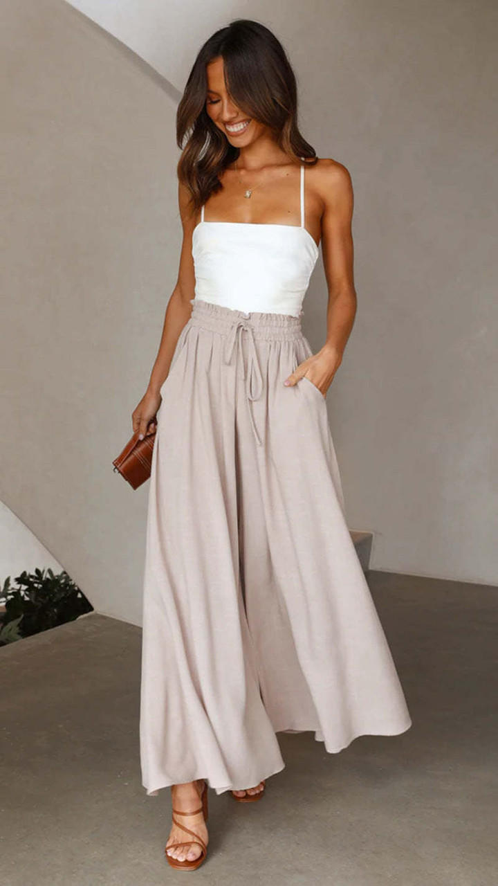 Pantalon Large Taille Haute en Tencel pour Femmes - Emilia Lane