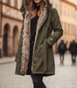 Long Parka with Hood and Faux Fur for Women