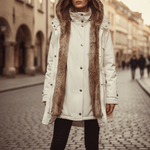 Long Parka with Hood and Faux Fur for Women