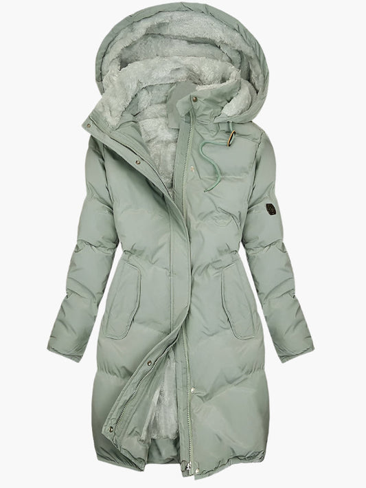 Winter coat with lining and hood for women