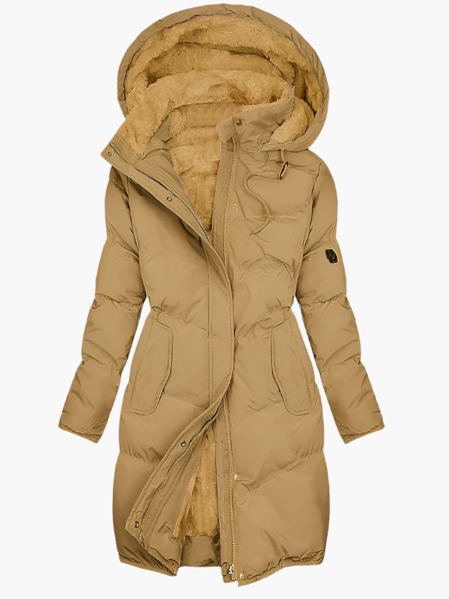 Winter coat with lining and hood for women