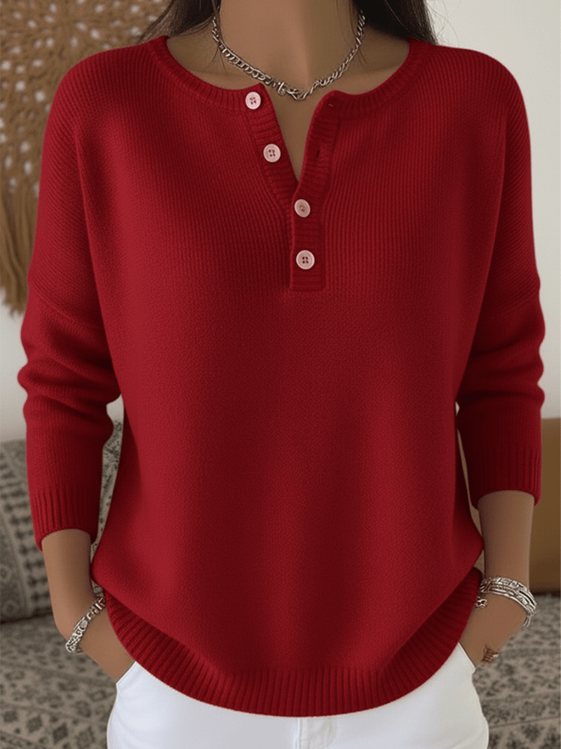 Pull à détail de bouton pour femmes - Emilia Lane