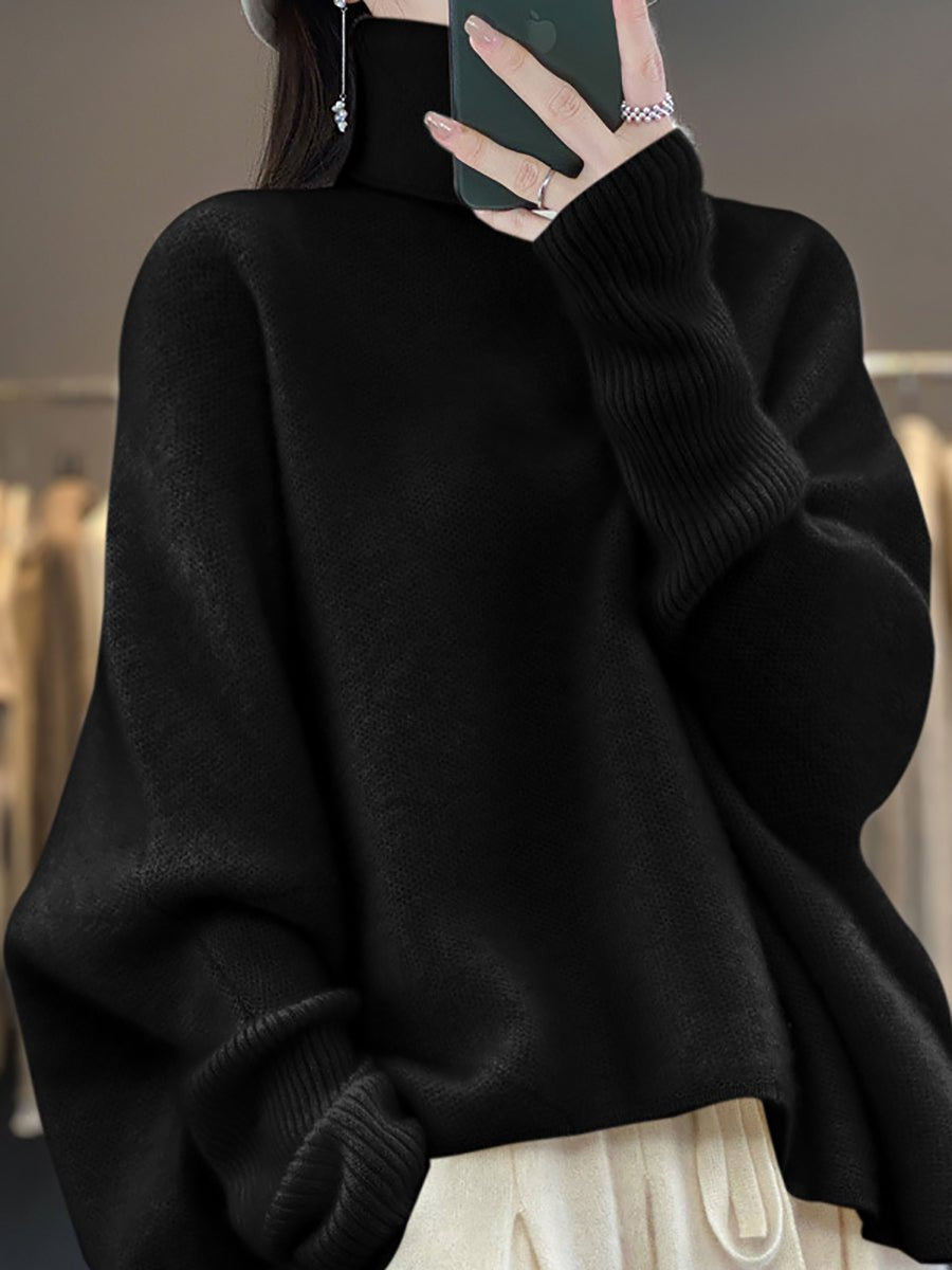 Pull Ample en Laine à Col Roulé pour Femme - Emilia Lane