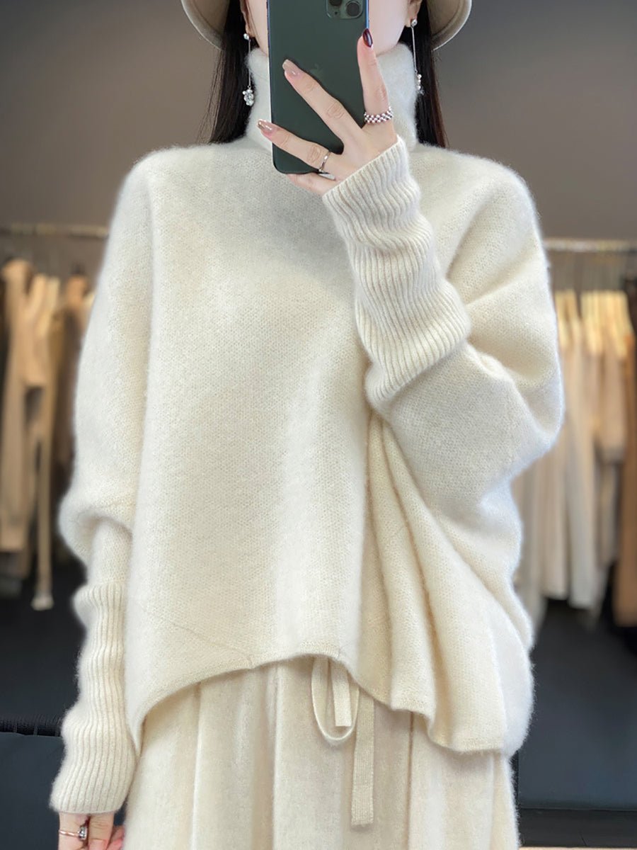 Pull Ample en Laine à Col Roulé pour Femme - Emilia Lane