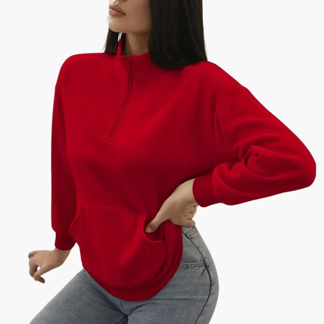 Pull Col Montant Zippé avec Poches pour Femmes - Emilia Lane