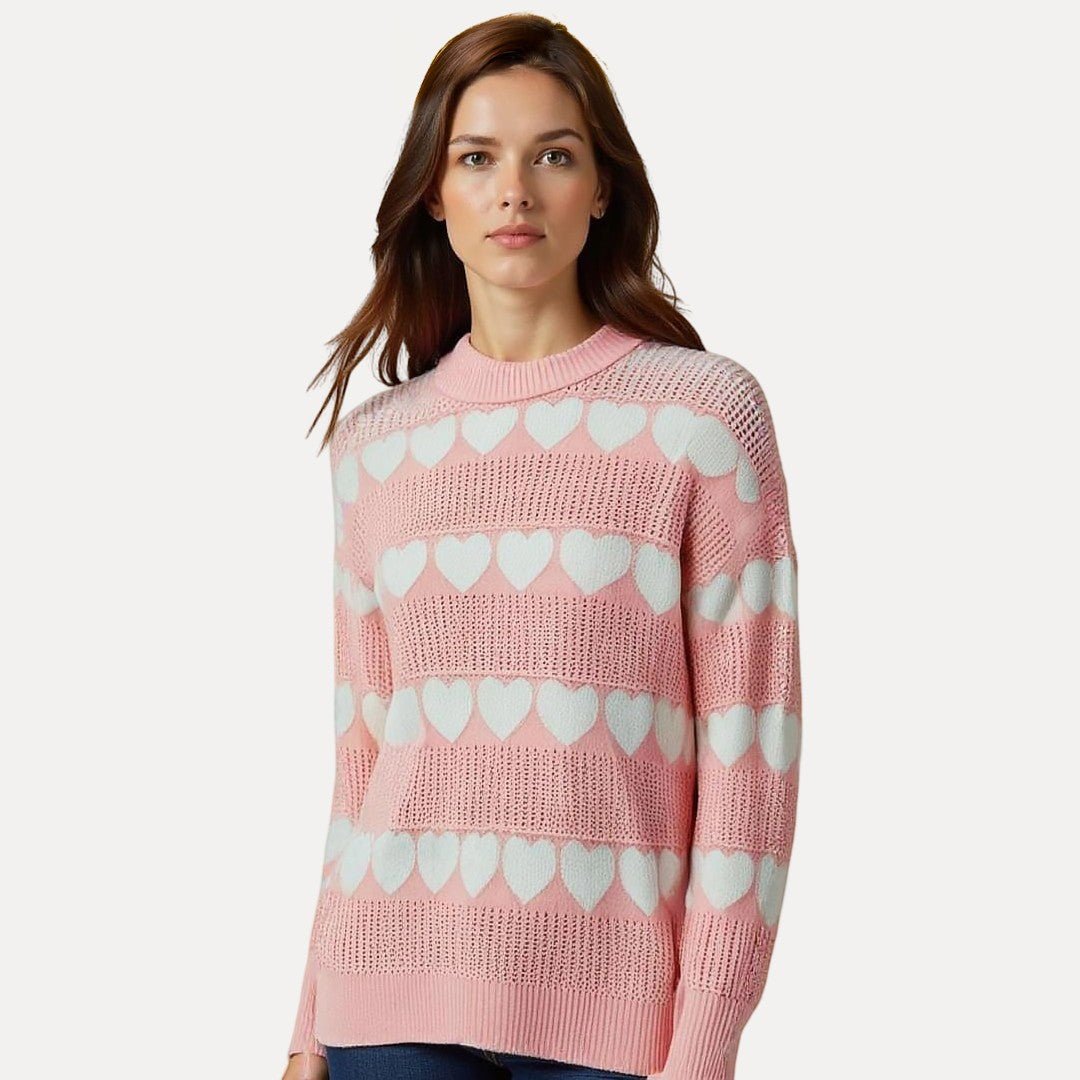 Pull doux à jacquard en contraste pour femme - Emilia Lane