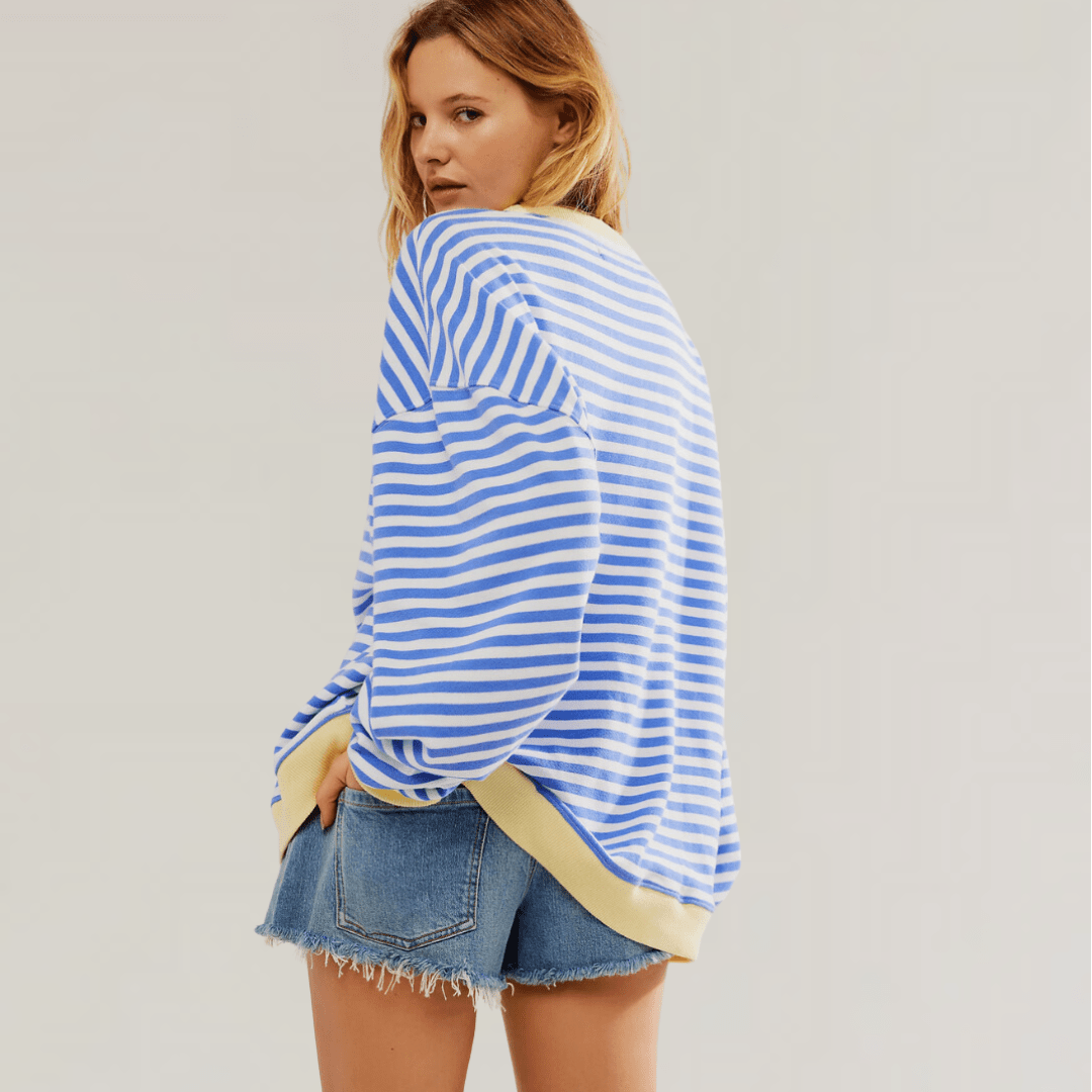 Pull oversize à rayures pour femmes - Emilia Lane