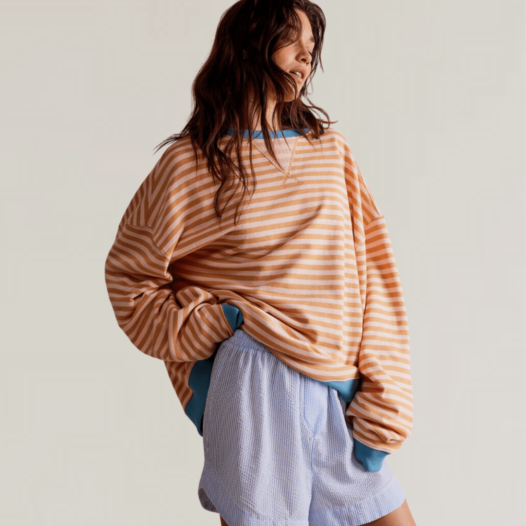 Pull oversize à rayures pour femmes - Emilia Lane