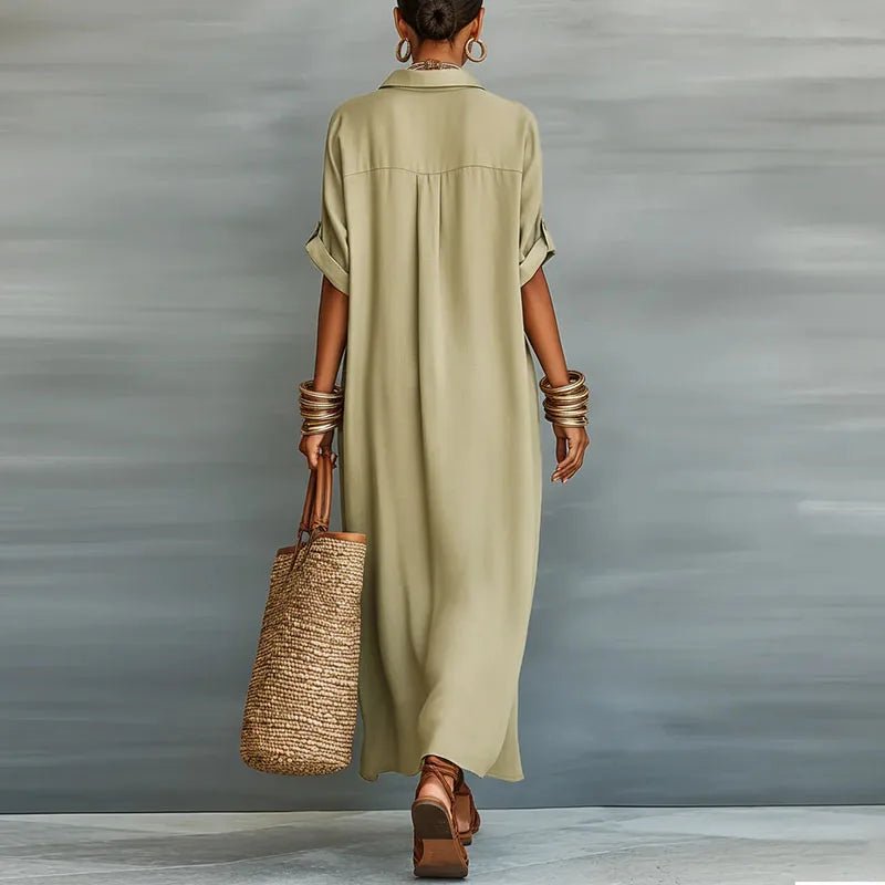 Long Cotton-Linen Dress Shirt for Women | Ideal for Summer