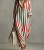 Robe Chemise Longue en Lin Mélangé pour Femme | Idéale pour le Quotidien - Emilia Lane