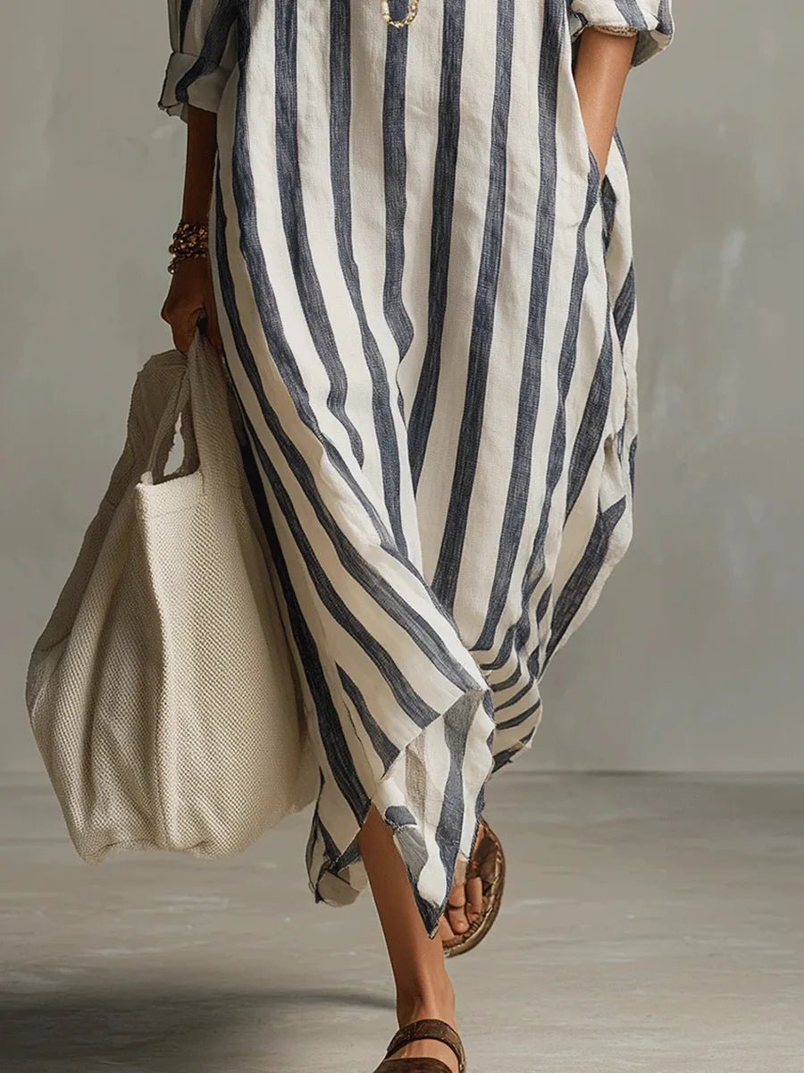 Robe Chemise Longue en Lin Mélangé pour Femme | Idéale pour le Quotidien - Emilia Lane
